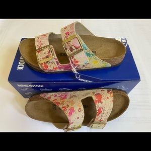 Birkenstock Arizona Flower Crush Beige 38N new in box